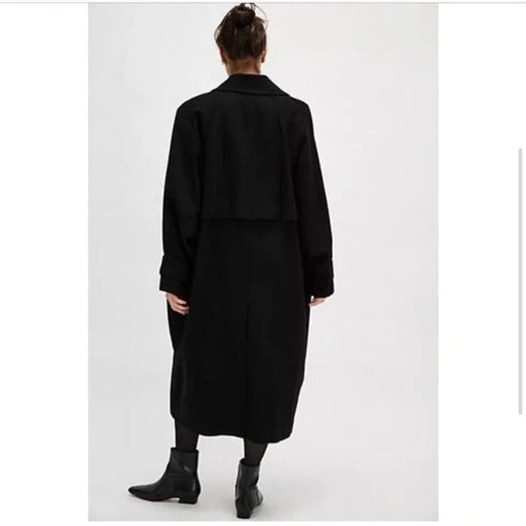 Free people need it Trench Coat with Leopard Print Collar size XL NWOT